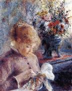 Feune Femme cousant, Pierre-Auguste Renoir